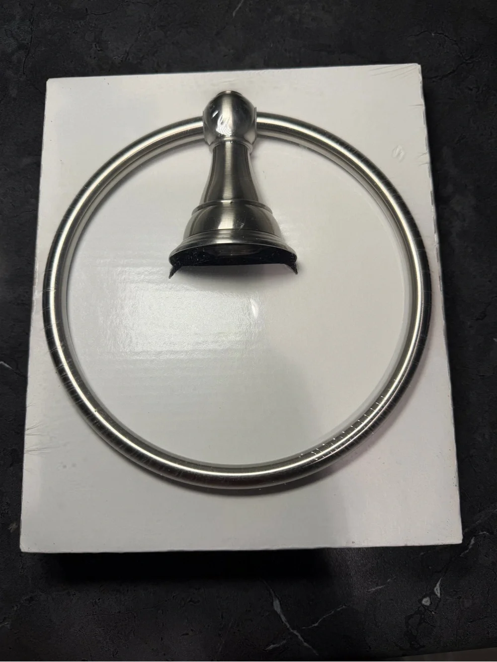 True Value Brushed Nickel Hand Towel Ring
